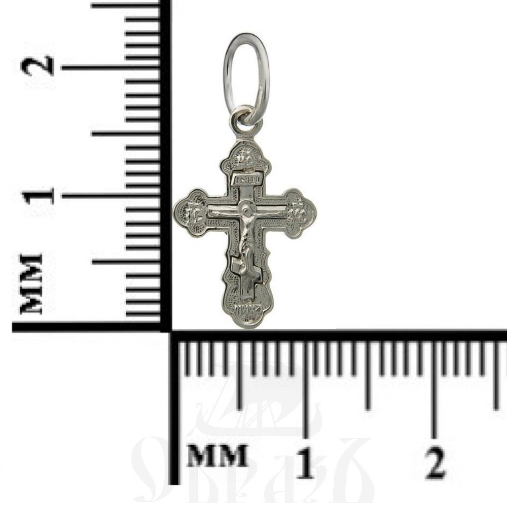 золотой крест трилистник с молитвой честному кресту, 585 проба белого цвета (арт. п10079-з5б)